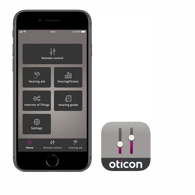 Die App für More-Hörgeräte wird auf einem Smartphone angezeigt